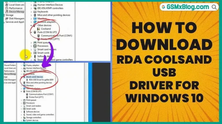 RDA Coolsand USB Driver Download for Windows 10 Gallite 8809 Drivers