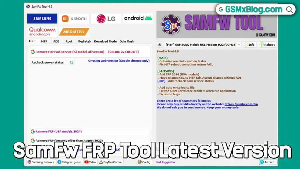 Download SamFw FRP Tool Latest Version