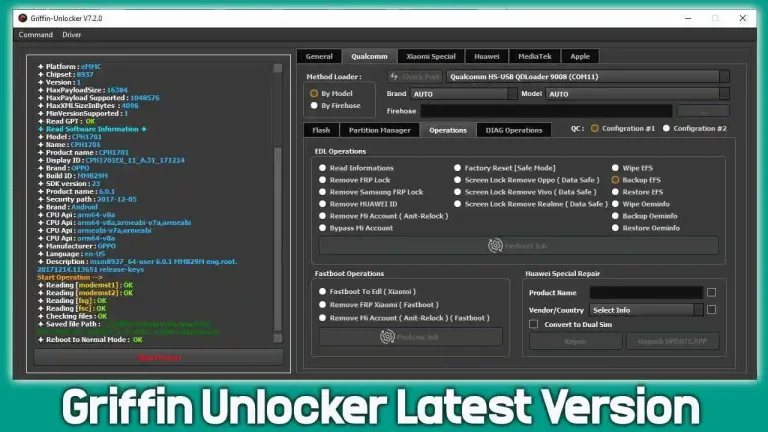 Griffin Unlocker V2025.01.14 (Latest Version) Download: Samsung KG/Knox/MDM Removal