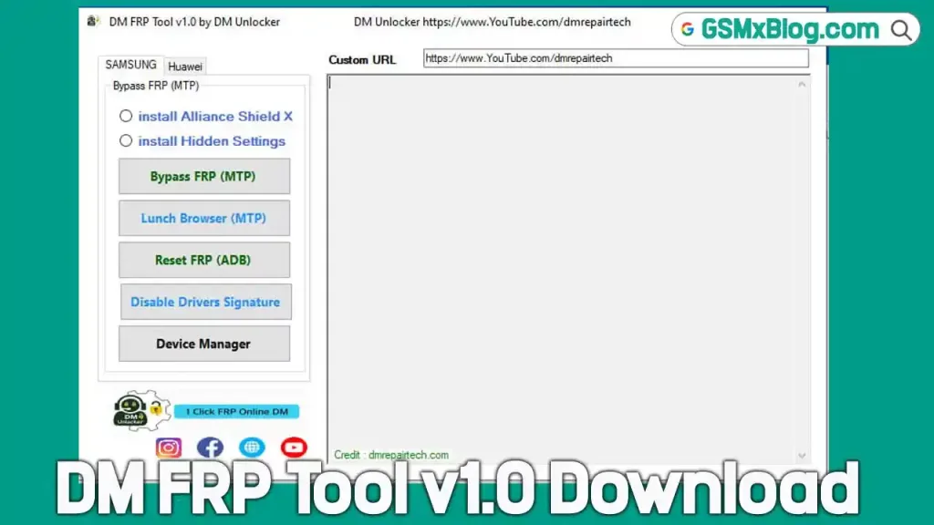 Download DM FRP Tool v1.0 (Samsung FRP Bypass Tool)