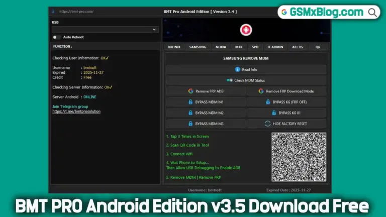 Download BMT PRO Android Edition v3.5 (Latest Version) Setup File – Ultimate FRP, KG, MDM Unlock Tool