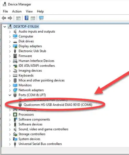 Qualcomm Diagnostic Port