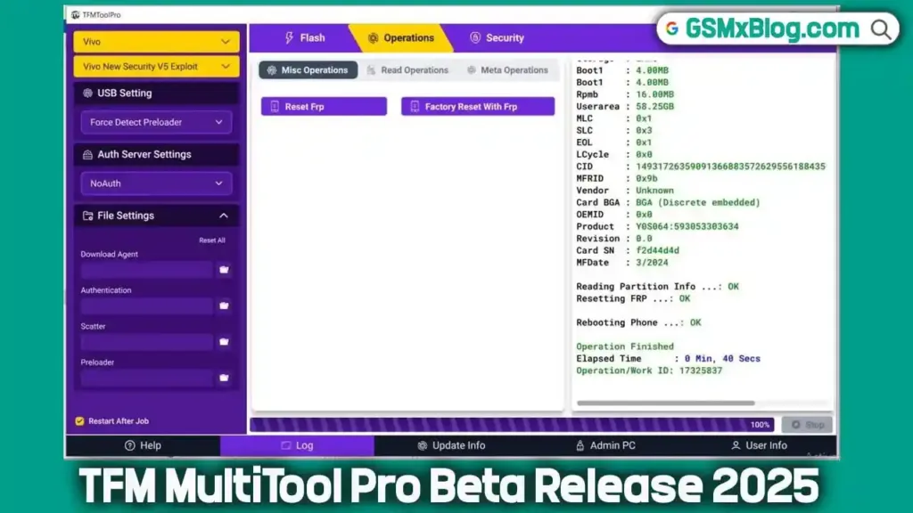 Download TFM MultiTool Pro (Latest Version) Beta Release 2025 – Vivo New Security FRP Remove 1 TFM MultiTool Pro (Latest Version) Beta Release 2025
