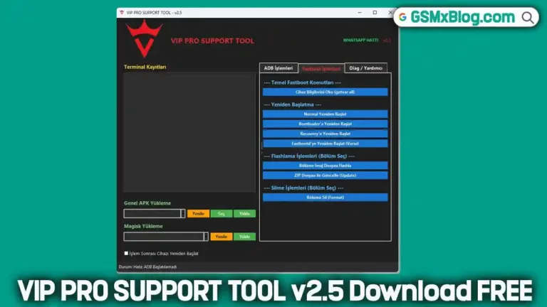 VIP PRO SUPPORT TOOL v2.5 (Latest Version) FREE | ADB, Fastboot, Diag Repair Tool