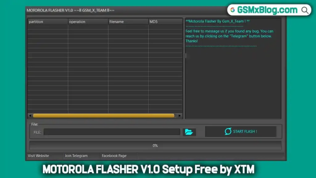 Download MOTOROLA FLASHER V1.0 Setup Free by XTM