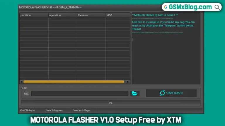 Download MOTOROLA FLASHER V1.0 Setup Free by XTM – Flash Motorola Devices