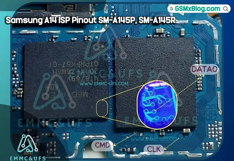 Samsung A14 ISP PinOUT EMMC (SM-A145P, SM-A145R) | Test Point – Latest FRP & Dead Boot Solution
