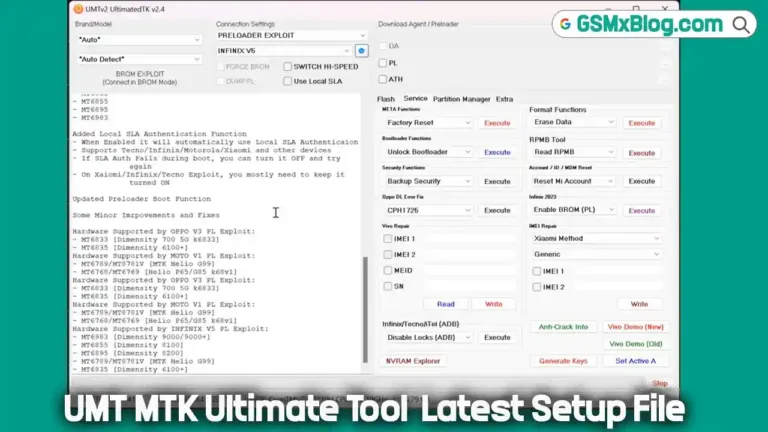 Download UMT MTK Ultimate Tool V2.4 (Latest Version) Setup File – MTK Flash & FRP Tool