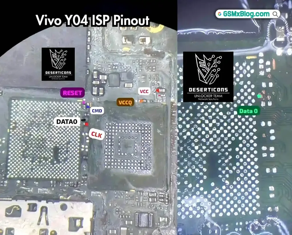 Vivo Y04 ISP PinOUT EMMC