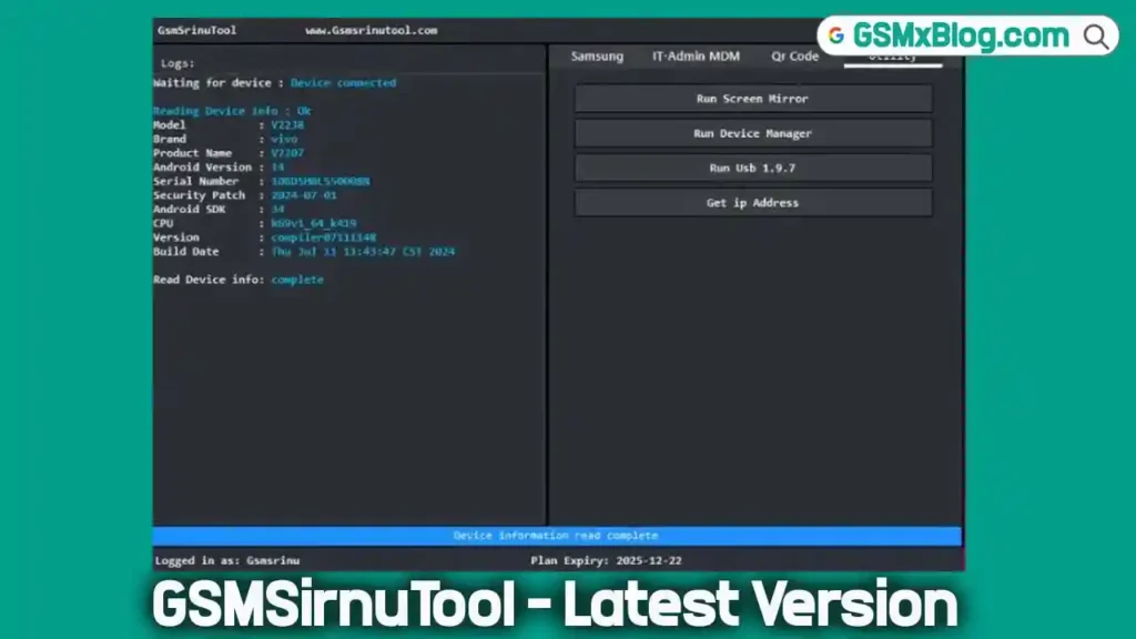 Download GSMSirnuTool v1.0.5 (Latest Version) Free – KG, MDM & IT Admin 1 Download GSMSirnuTool v1.0.5 (Latest Version) Free