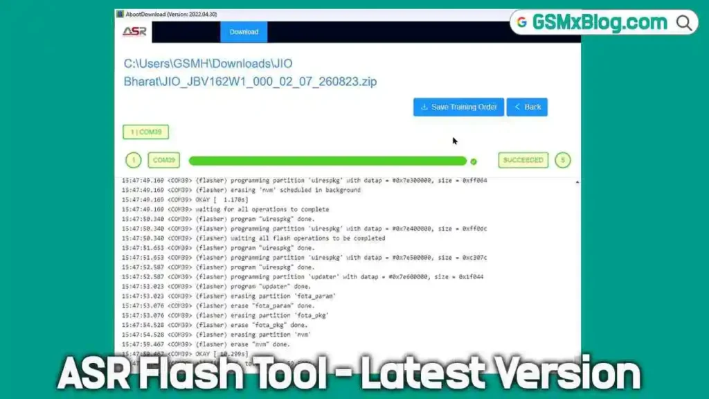 ASR Flash Tool 2022.04.30 (Latest Version) for Jio Bharat Phone 1 ASR Flash Tool (Latest Version)