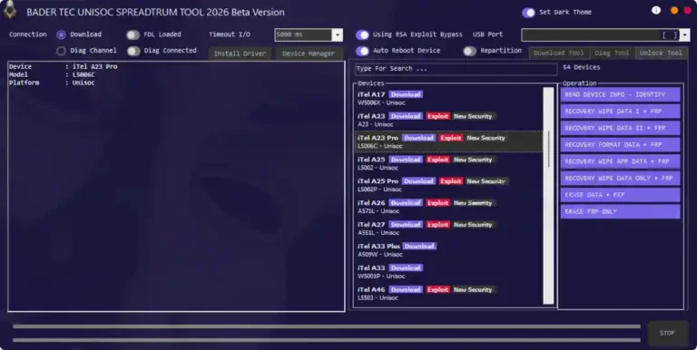 BADER TEC Unisoc Spreadtrum Tool