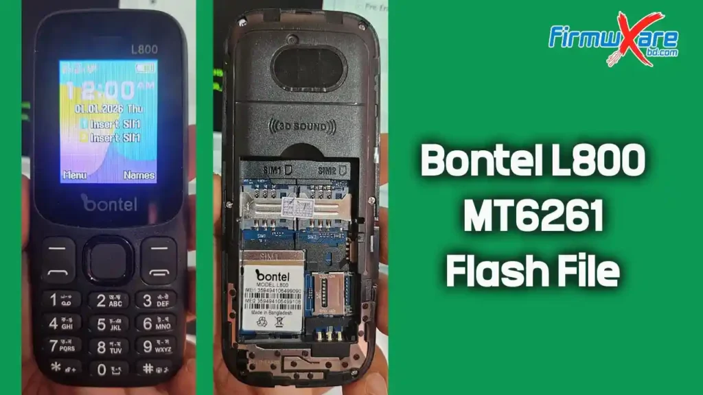 Bontel L800 Flash File (Firmware) MT6261DA 1 Bontel L800 Flash File