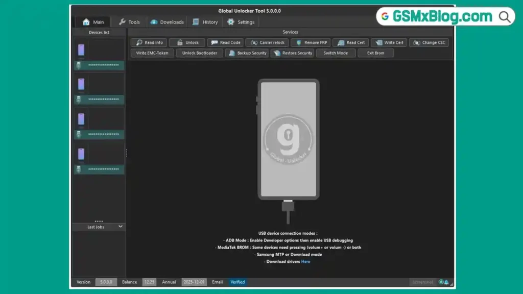 Global Unlocker Pro v5.1.8.84 Download – Samsung, LG, Nokia & Motorola Unlock Tool 1 Global Unlocker Pro Tool Download