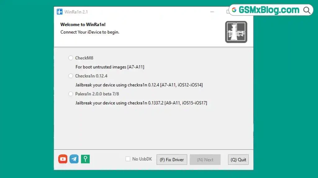 WinRa1n v2.1 – Free Windows Jailbreak Tool for iPhone 6 to X (iOS 12–16) 1 WinRa1n v2.1 Download