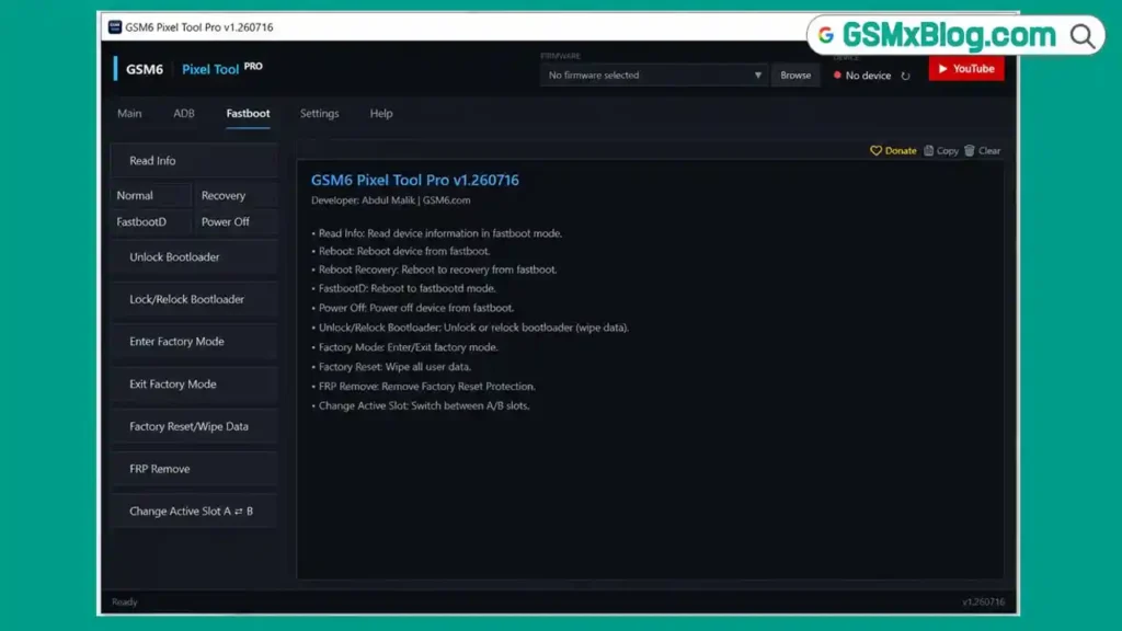 GSM6 Pixel Tool Pro v1.260716 (Latest Version) Free – Google Pixel Flash Tool 1 GSM6 Pixel Tool Pro